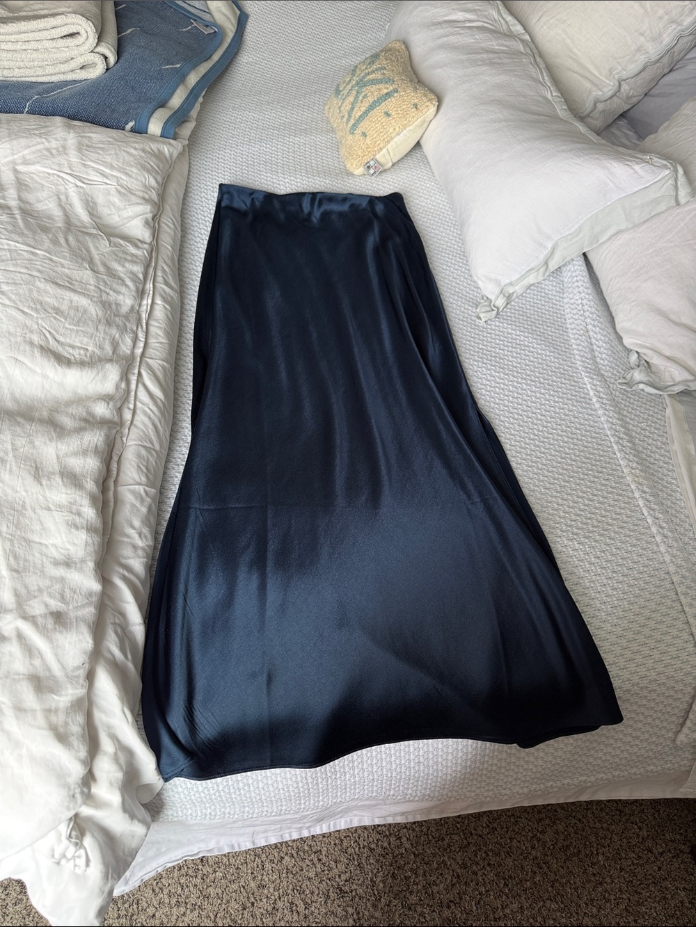 Madewell Navy High-Waist Maxi Skirt with Side Slit - Women's - Picture 3 of 6
